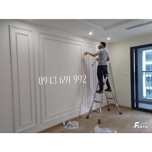 Chỉ kép hai lớp trang trí tường với phào 4cm trắng lệch sơn thay đổi màu