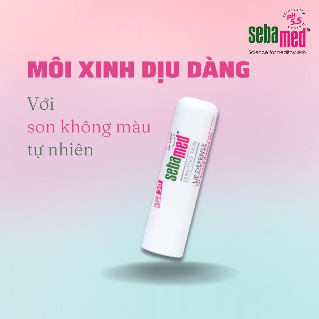 Son dưỡng bảo vệ, chống khô và chống nứt môi Sebamed Sensitive Skin Lip Defense không màu 4.8g