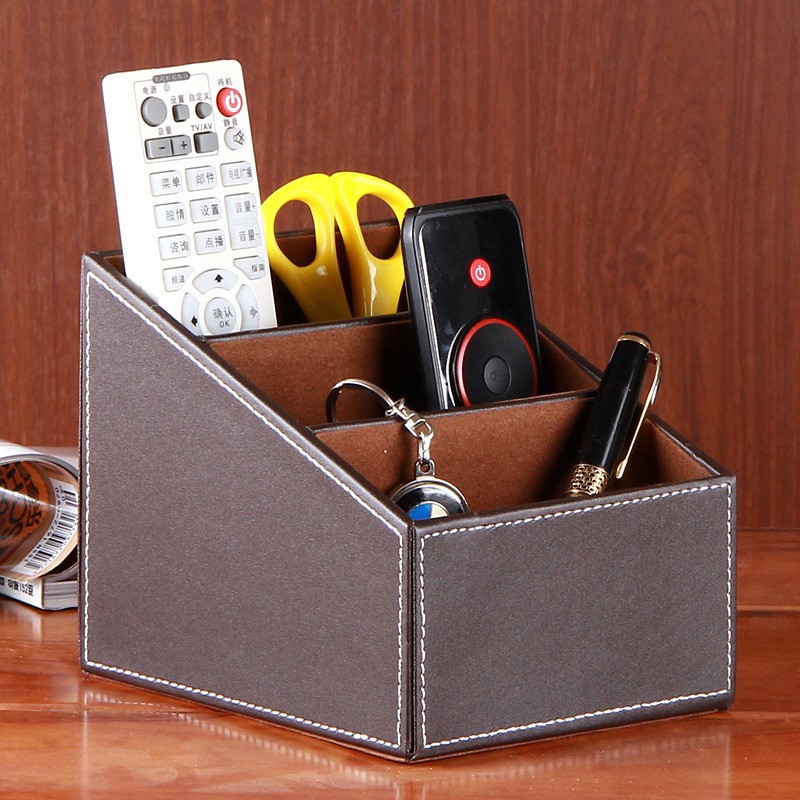Khay cắm bút văn phòng, cốc cắm bút bằng da cao cấp