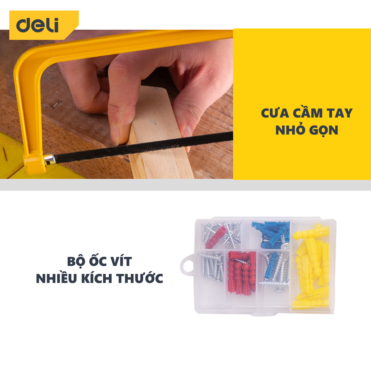 Bộ Dụng Cụ Sửa Chữa Đa Năng 116 Chi Tiết Deli Cao Cấp Chính Hãng - Sử Dụng Nhiều Mục Đích, An Toàn, TIện Lợi - DL5973