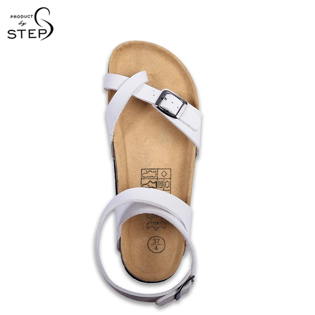 Giày đế trấu Unisex Da tổng hợp Quai xỏ ngón hậu quấn