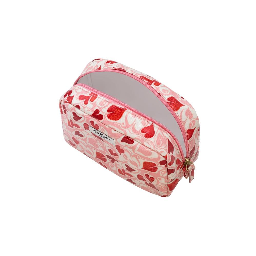 Cath Kidston - Túi đựng mỹ phẩm/Classic Cosmetic Case - Marble Hearts Ditsy - Pink -1042443