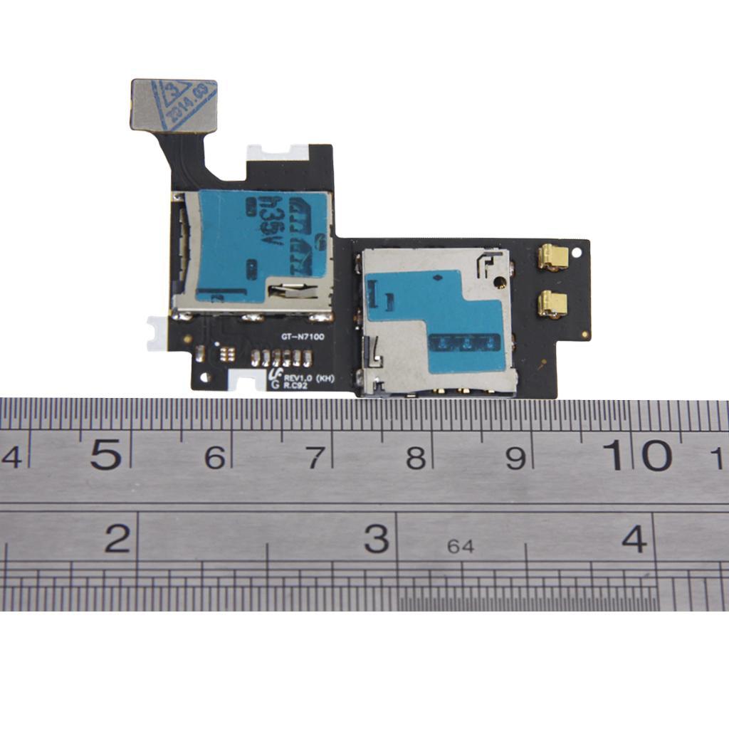 Micro SIM SD Card Holder / Reader Flex Cable for Samsung Galaxy Note 2 II N7100