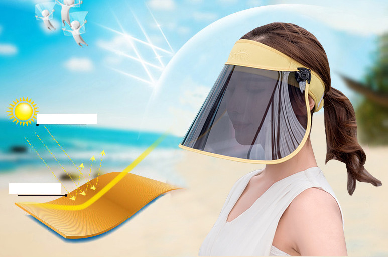 Mũ rộng vành chống nắng đi xe đạp- xe điện, nón chống nắng vành điều chỉnh 360 độ màu vàng