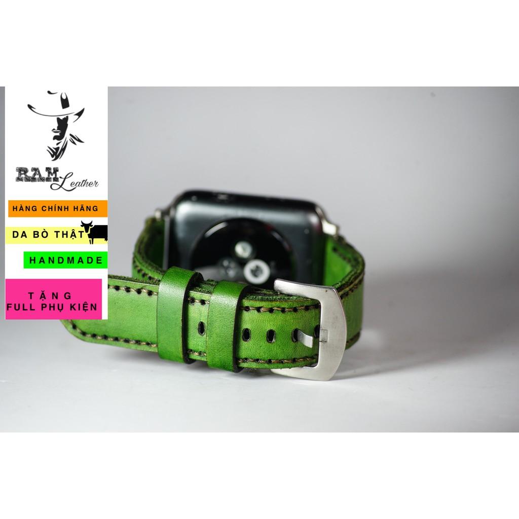 Dây đồng hồ apple watch - da bò xanh lá - RAM classic 1973 - chính hãng RAM leather