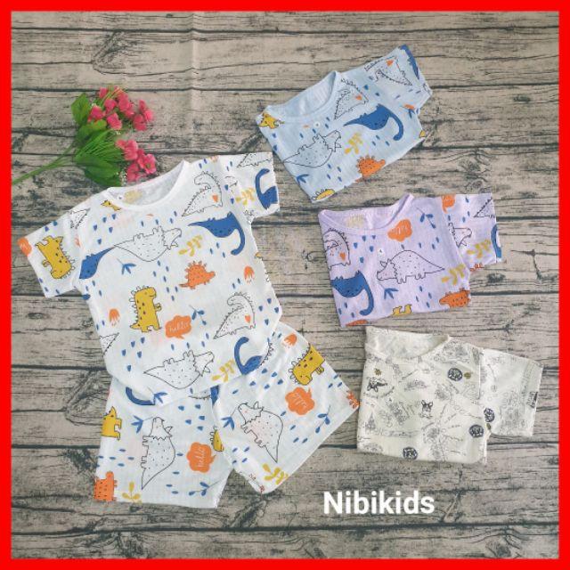 Bộ cotton thông hơi cho bé sơ sinh đến 15kg