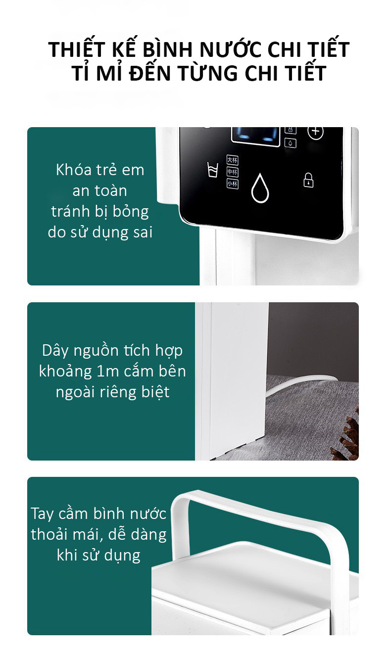 Máy Đun Nước Nóng Để Bàn RULAX Siêu tốc Nóng Ngay Chỉ Sau 3 với 5 Chế Độ Nước Nóng - Hàng Chính Hãng