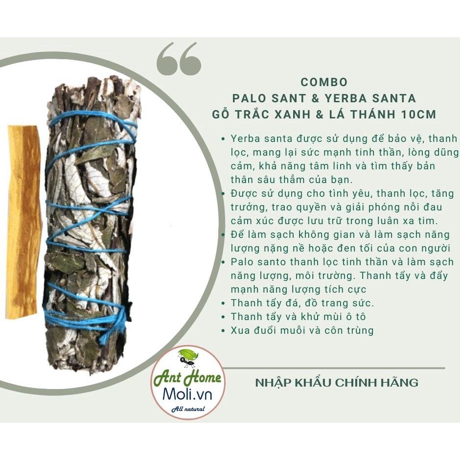 Combo 1 bó lá thánh yerba santa và 1 thanh palo santo tiêu chuẩn 5-6gr Combo08