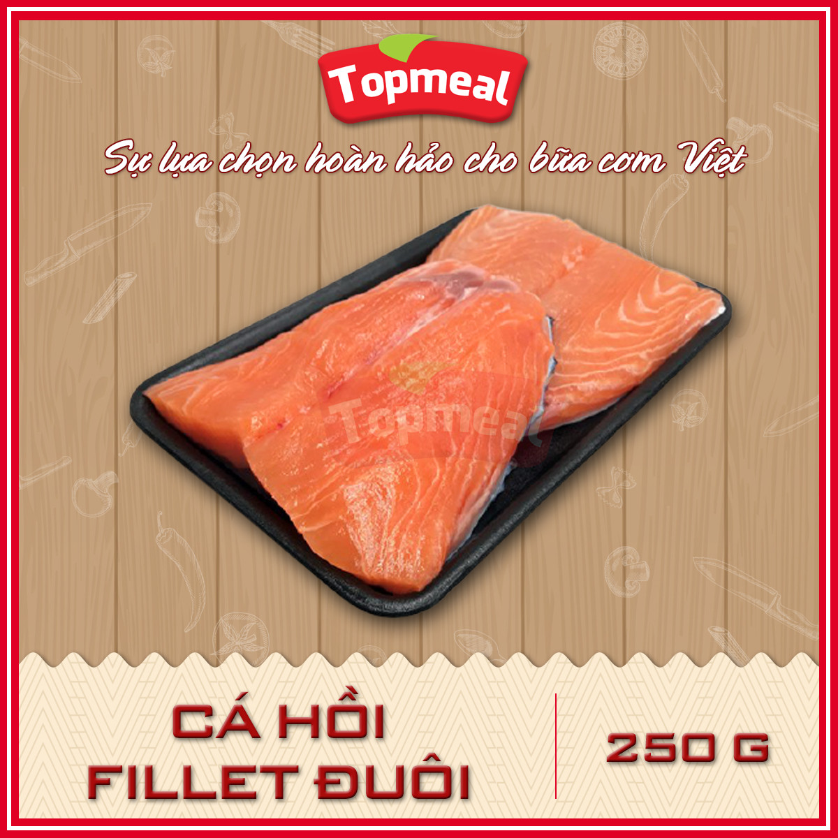 HCM - Cá hồi fillet đuôi (250g)  - Thích hợp với các món nướng, chiên bơ, sốt áp chảo, ruốc cá, cháo cá,... - [Giao nhanh TPHCM]