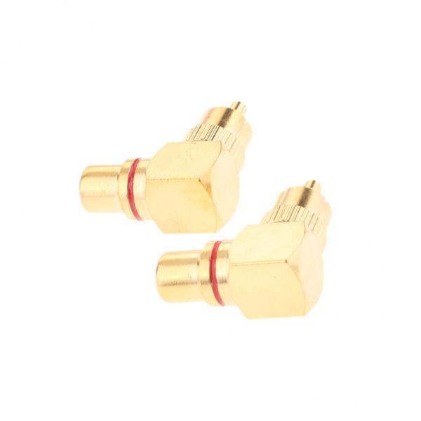 2-6pack 2x Right Angle RCA Adaptor Plug Male to Female 90 Degrees Gold Plated