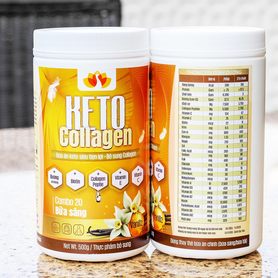 Combo 2 hộp Keto Collagen [Chính Hãng] Bữa ăn Keto hỗ trợ GIẢM CÂN SIÊU TIỆN LỢI cho người thực hành Keto và người muốn giảm cân