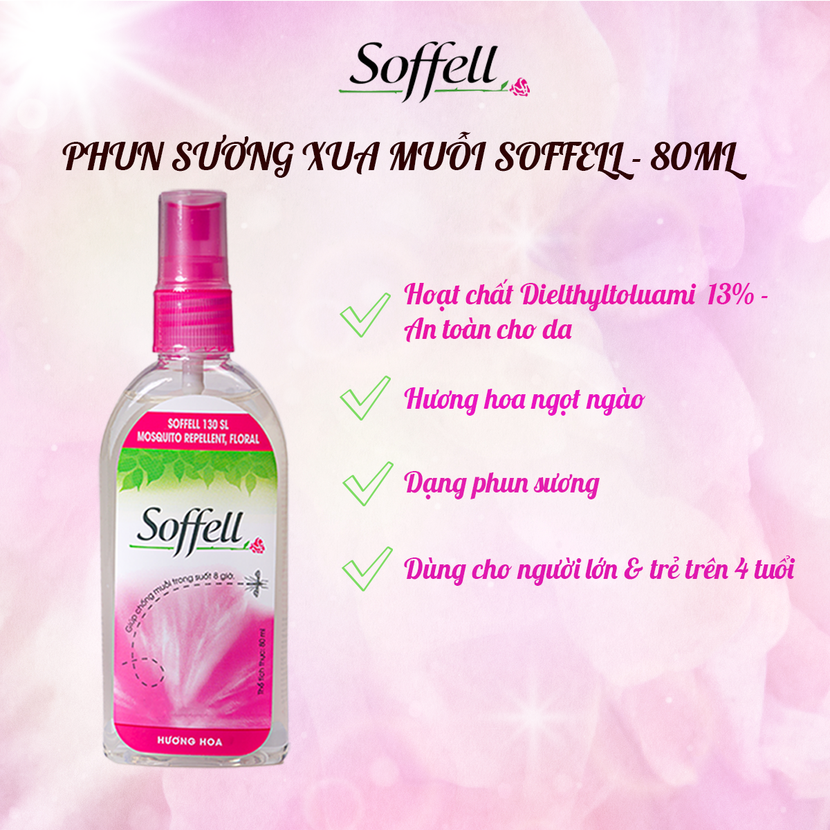 [COMBO 6] PHUN SƯƠNG XUA MUỖI SOFFELL - 80ML
