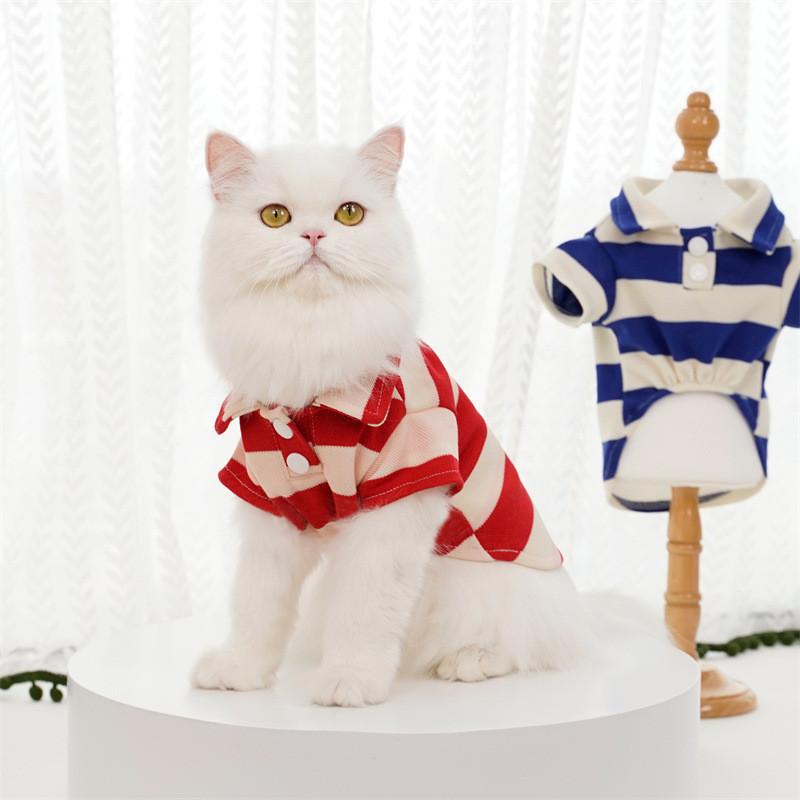 Áo thun Polo cho chó mèo , Áo thun có cổ cho thú cưng vải Cotton, thoáng mát, mềm mại