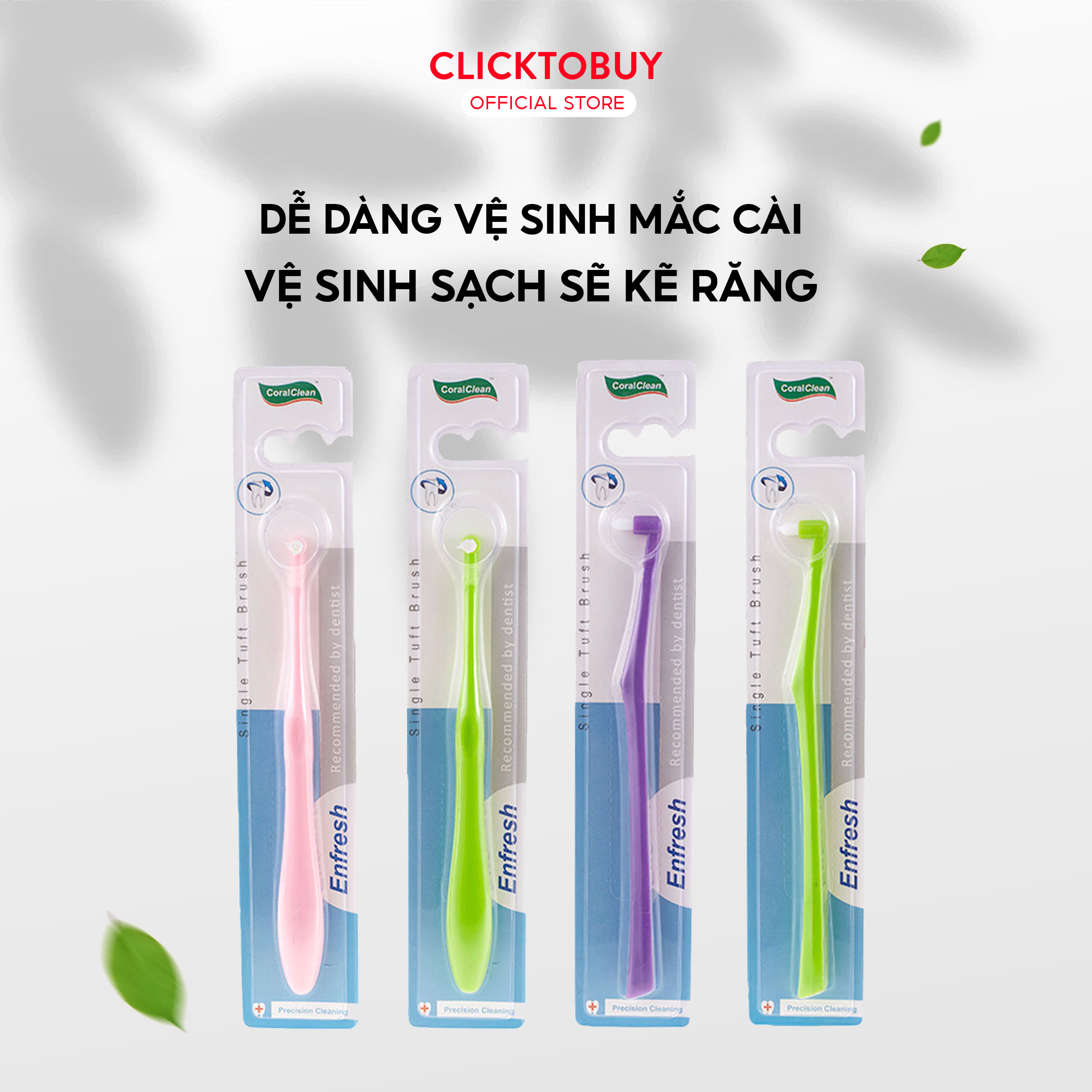 Bàn chải kẽ đầu nhỏ Coral , sử dụng vệ sinh mắc cài