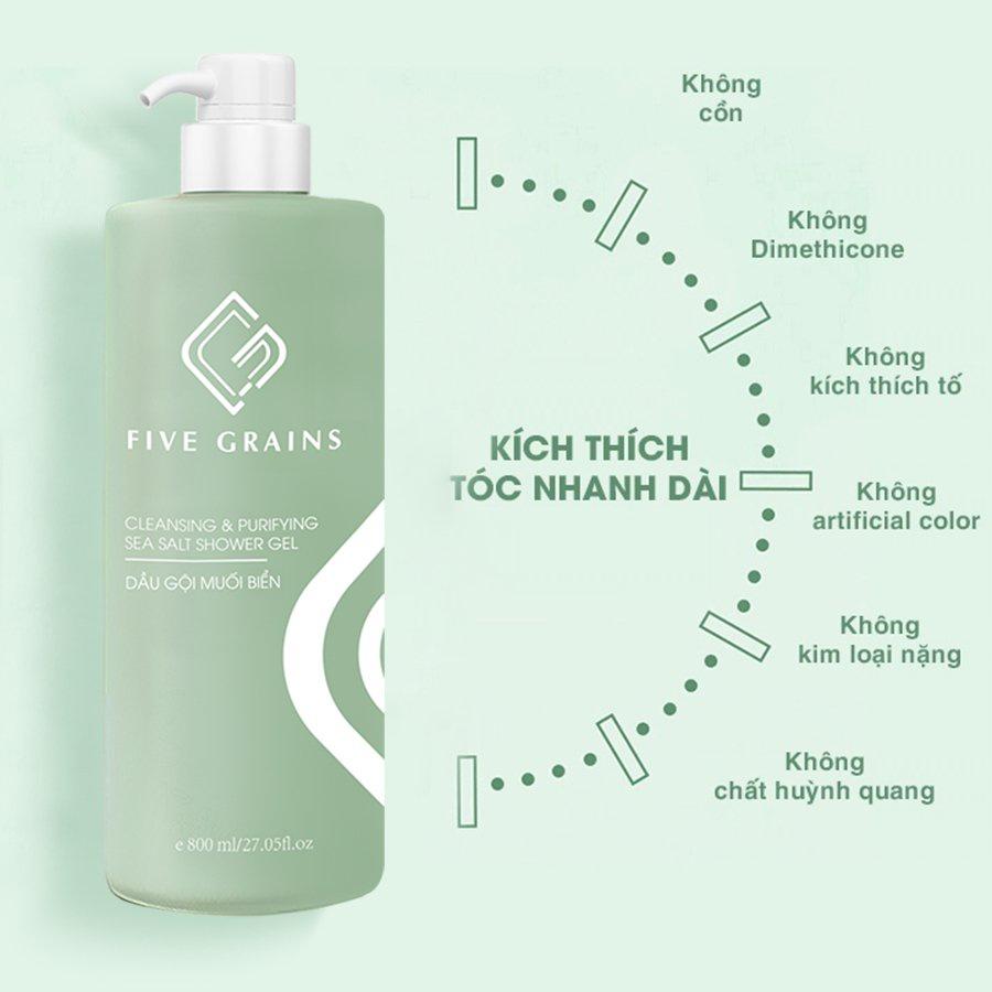 Dầu gội nước hoa muối biển Five Grains 800ml