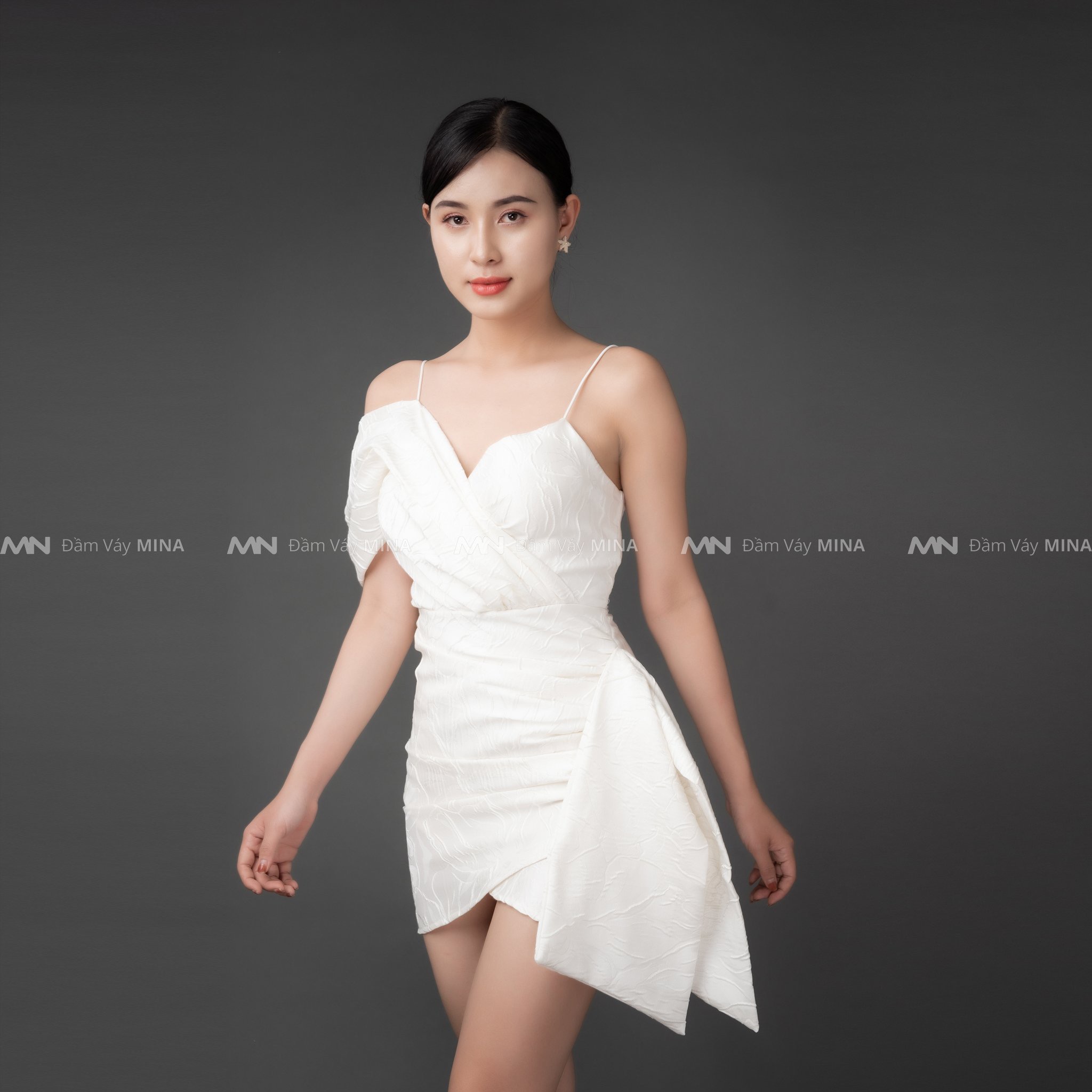 Đầm gấm trắng | Đầm dự tiệc thiết kế | Đầm ôm body sang trọng | Đầm đi chơi đi tiệc - MN154 - Đầm Váy Mina