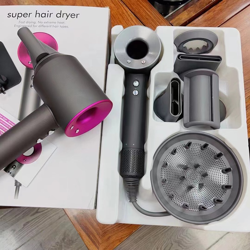 Máy Sấy Tóc Super Sonic không cánh 5 đầu 1600W dây 1,8m siêu cao cấp dưỡng ẩm, bổ sung ion âm giúp tóc chắc khoẻ