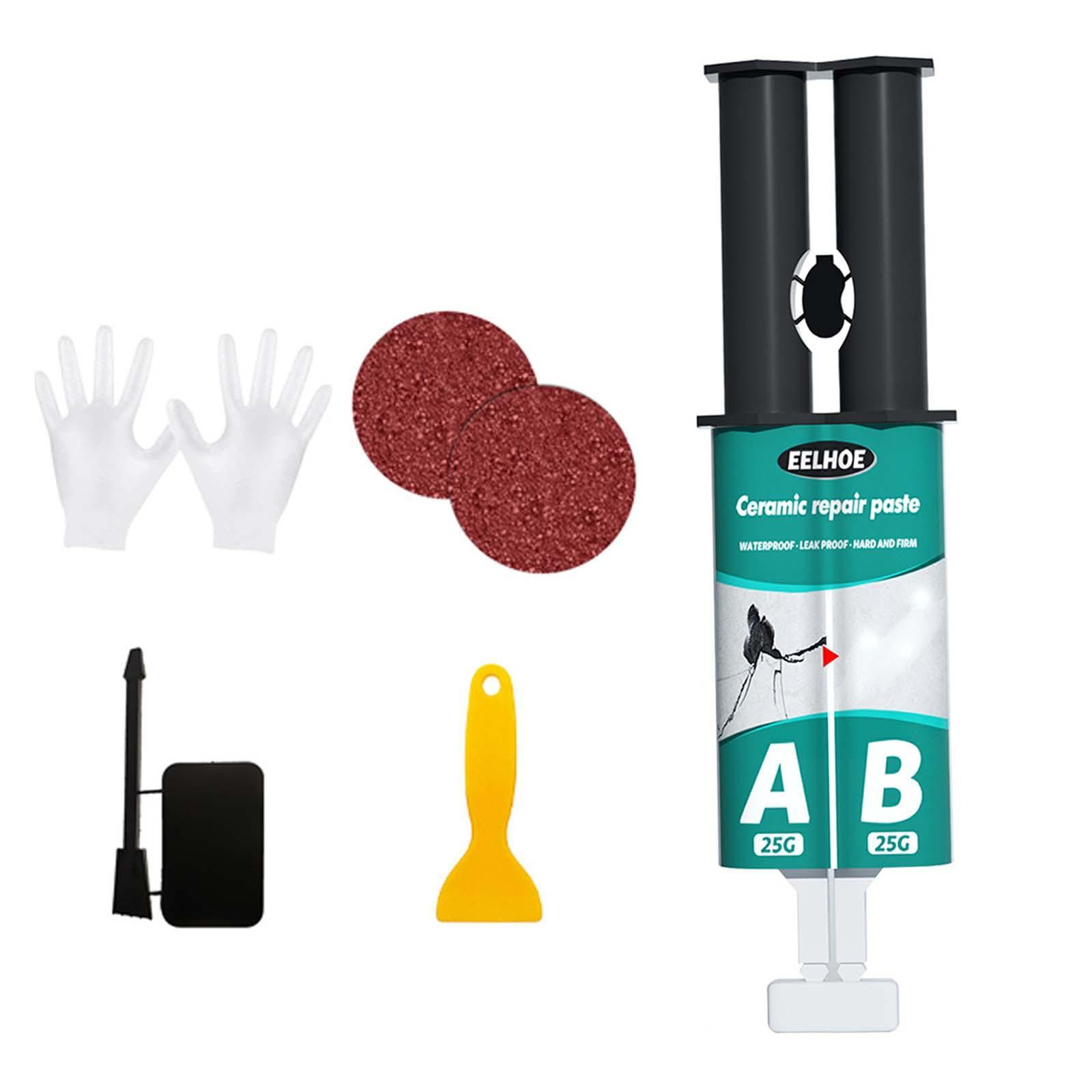 Tile Repair Agent Drywall Patch Repair Set Easy to Fill Quick Drying 50G Ab Glue Set Ceramic Crack Repairing Agent for Bathroom Crack Repair