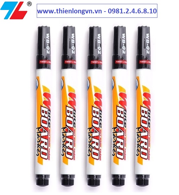 Combo 5 cây bút lông bảng nhỏ Thiên Long; WB-02 mực đen