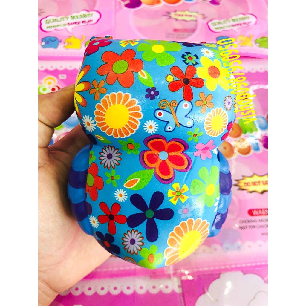 Squishy Lớn JUMBO Hình CÚ MÈO màu mè hoa hoét Đồ Chơi Xốp Giảm Stress Hình mềm mịn dễ Thương đàn hồi Cho Bé