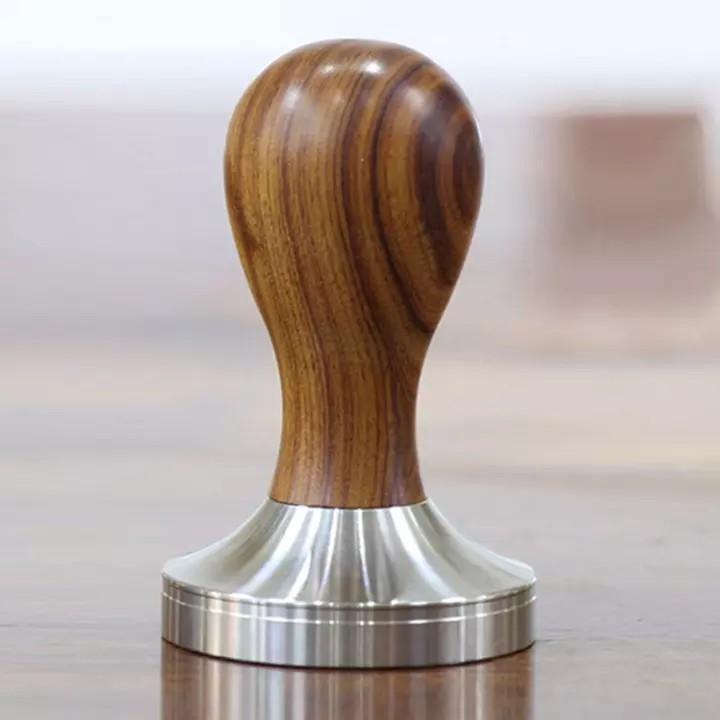 Tamper 58mm | Tay nén cà phê máy Espresso cỡ 58mm đáy phẳng cám gỗ