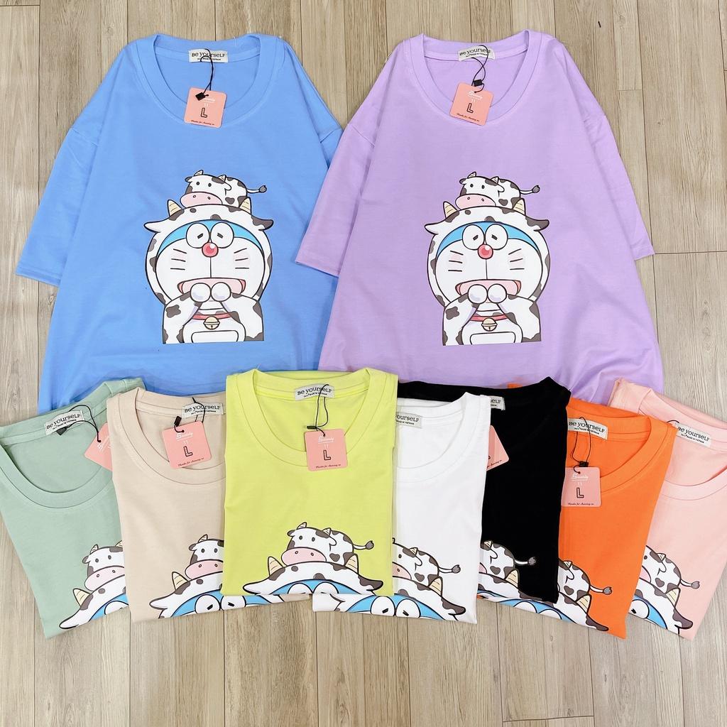 Áo thun unisex Be Yourself size M L XL - DORAEMON BÒ SỮA