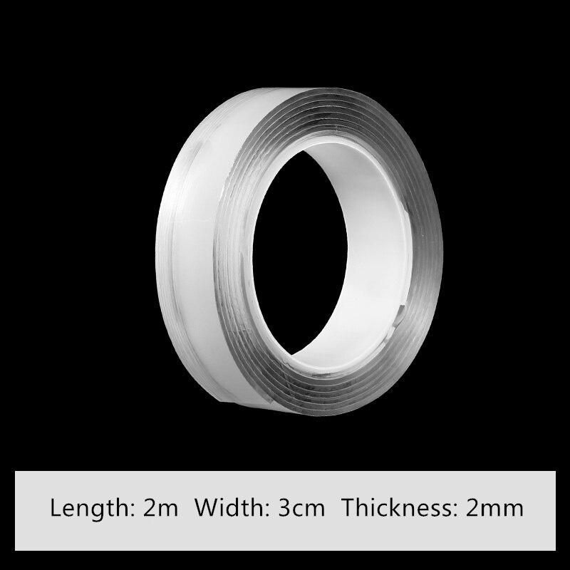 2020 Transparent Velcro Nano Tape Washable and Reusable Double-sided Adhesive Adhesive Universal Hook Tape for Furniture