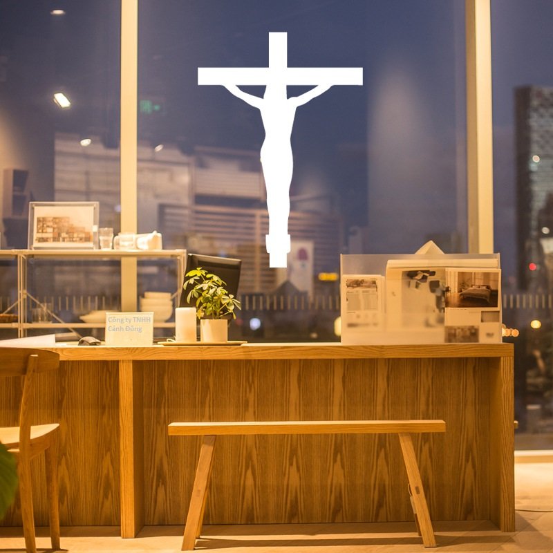 Decal dán tường hình cây thánh giá chúa Jesus