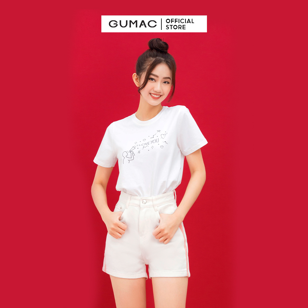 Quần short jean GUMAC QJC01053 nữ phối màu