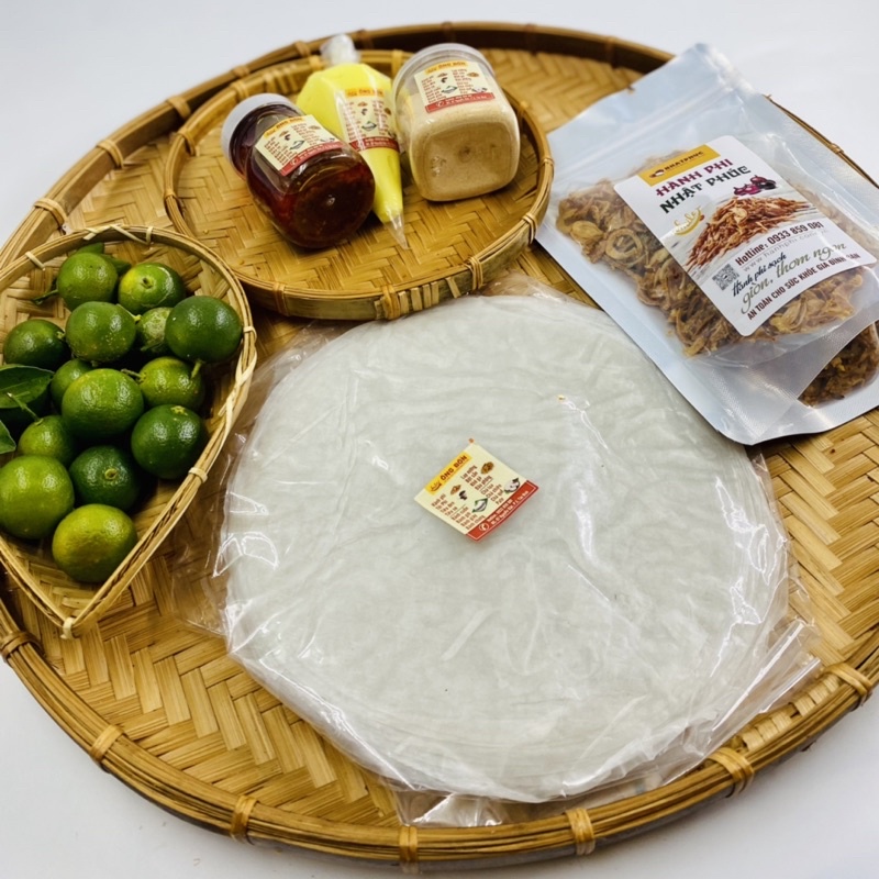 Combo Bánh Tráng Phơi Sương 500g - Hành Phi, Muối Tôm, Sa Tế, Bơ Trứng(Tặng Tắc)