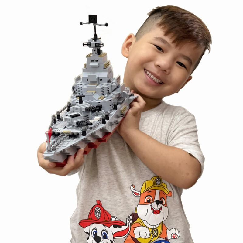 Đồ Chơi Lắp Ráp Kiểu LEGO ARMY Mô Hình Siêu Chiến Hạm Hải Quân, Tuần Dương Hạm BATTLESHIP Với 1000 Chi Tiết