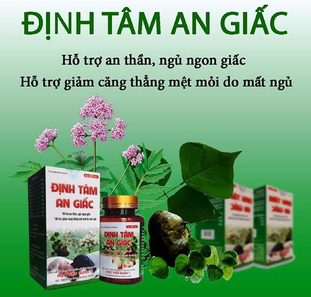 Định tâm an giấc học viện quân y giúp an thần ngủ ngon cải thiện mất ngủ hộp 30 viên