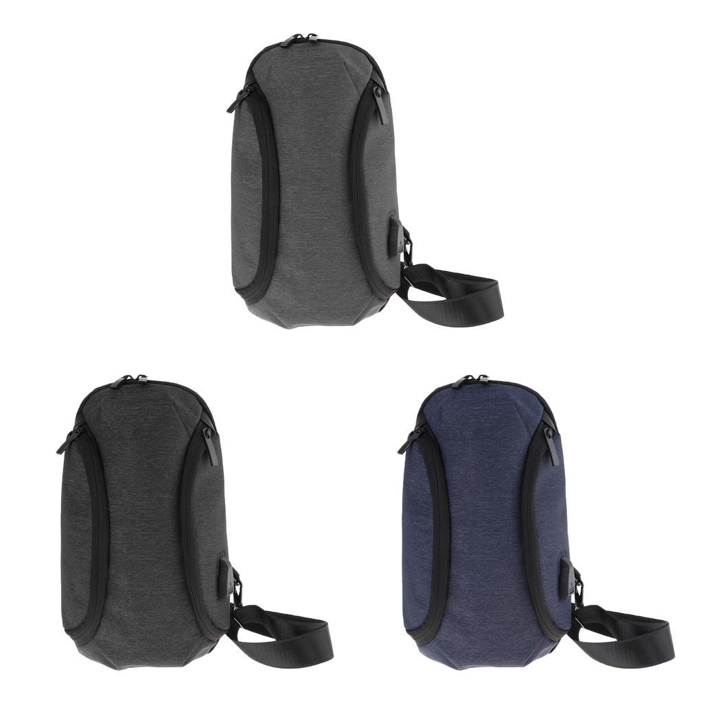 Sling Chest Bag Shoulder Backpack Crossbody Bag with USB Charging Port for Men Women Hiking Cycling Camping Daypacks