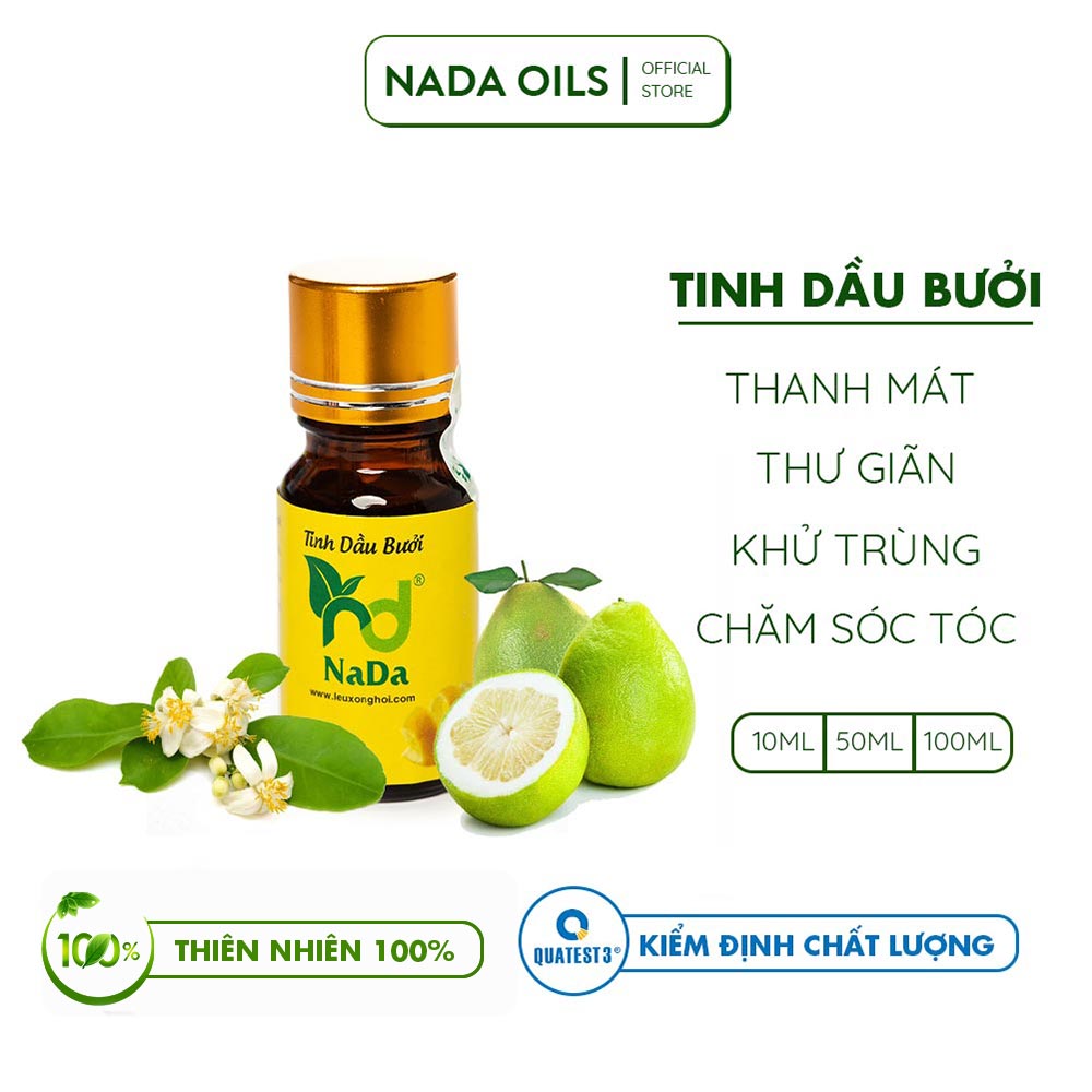 Tinh dầu Bưởi nguyên chất Nada | Kiểm định QT3 | Thanh mát, thư giãn, khử trùng