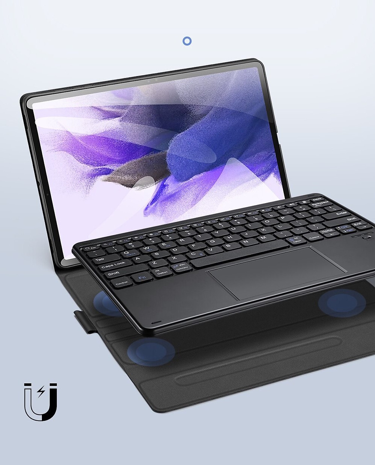 Bao da danh cho Samsung Galaxy Tab S8, Tab S8 Plus kèm bàn phím bluetooth có bàn di chuột TouchPad hiệu Dux Ducis - Hàng Chính Hãng