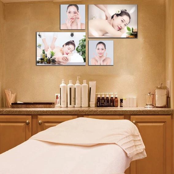 Tranh spa dán tường tiệm massage, skin care, xông hơi