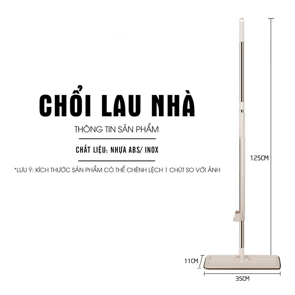 Cây lau nhà tự vắt thông minh, chổi lau nhà tự vắt siêu sạch tặng kèm 2 bông lau - GDAH