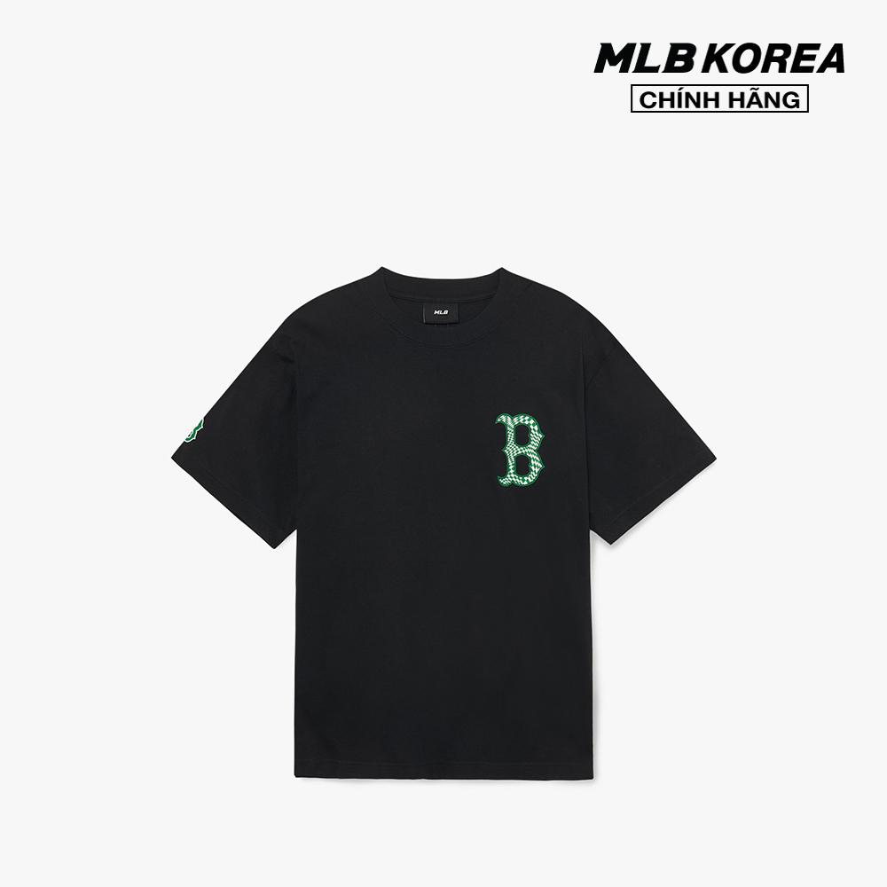 MLB - Áo thun unisex cổ tròn tay ngắn Checkerboard Clipping Logo Overfit 3ATSO0233-43BKS