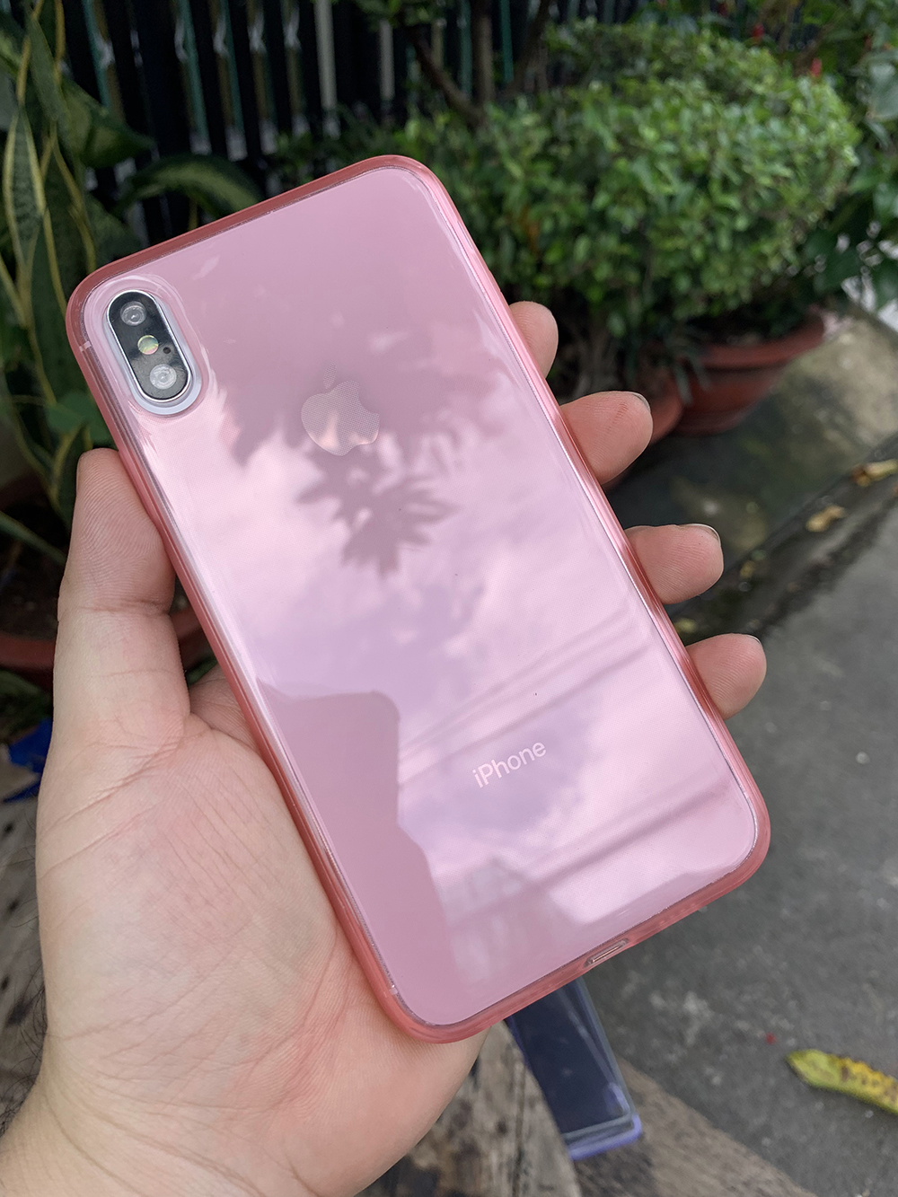 Ốp lưng dẻo cao cấp dành cho iPhone X / iPhone XS - Màu hồng mờ