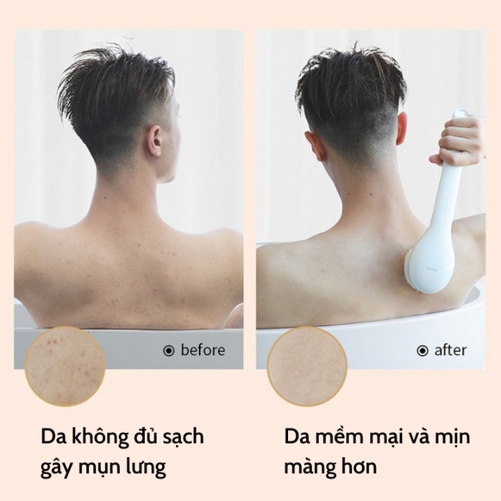 Bàn chải tắm điện Sothing Doco, tẩy tế bào chết, chăm sóc da cho nam nữ- Hàng chính hãng