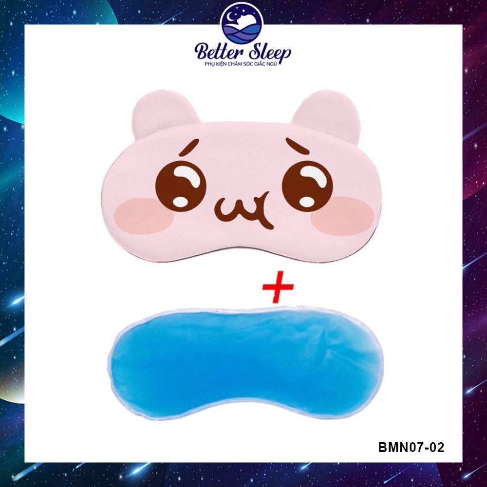 Bịt Mắt Ngủ Hoạt Hình Vui Nhộn Có Chứa Túi Gel Làm Mát - Chất Nhung mềm– BMNBS07