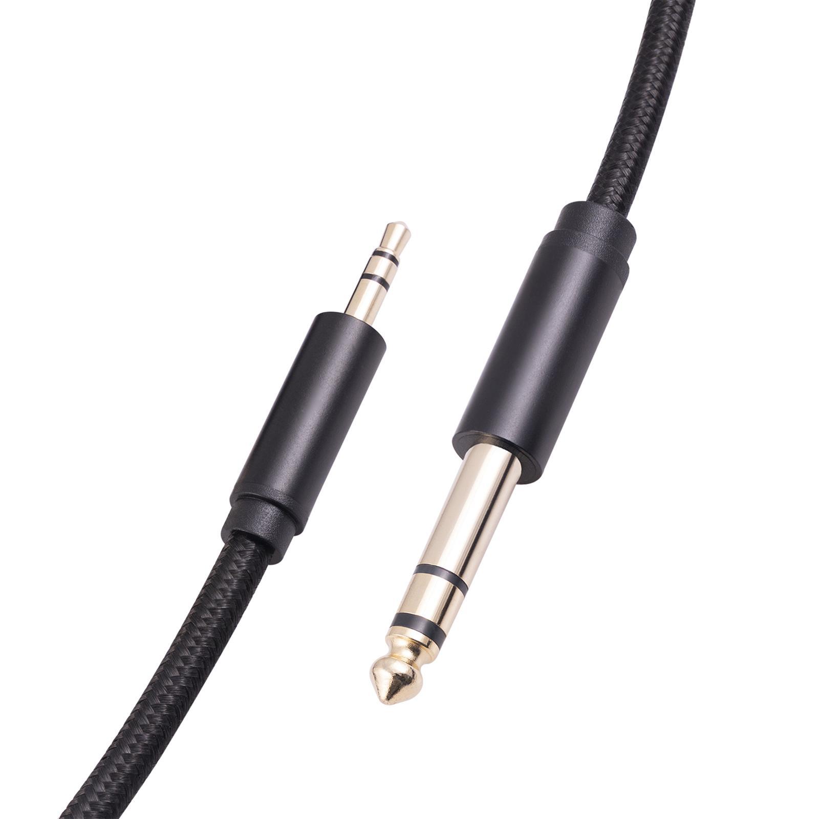Audio Cable 3.55 to 6.35mm 1/8 inch to 1/4 inch for Mixing Desks Smart Phone Bass