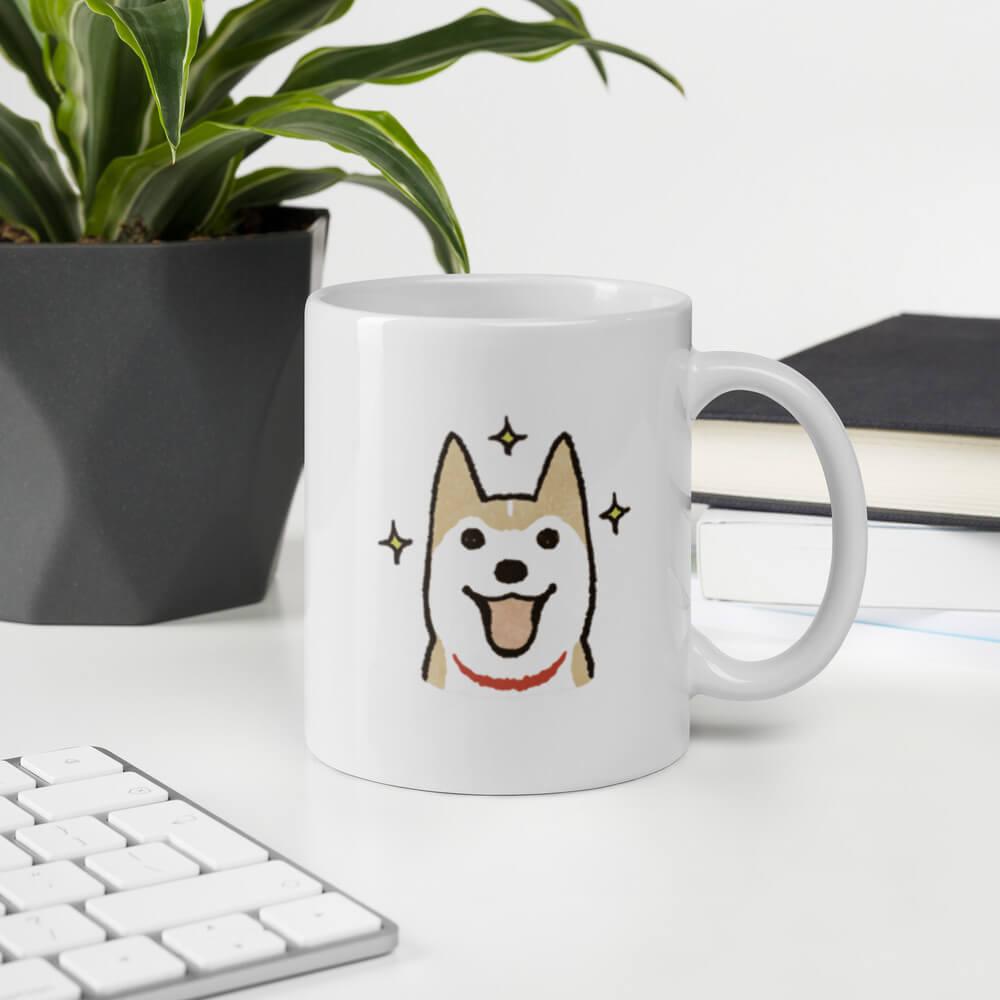 Cốc sứ hình vẽ chó Shiba Inu dễ thương
