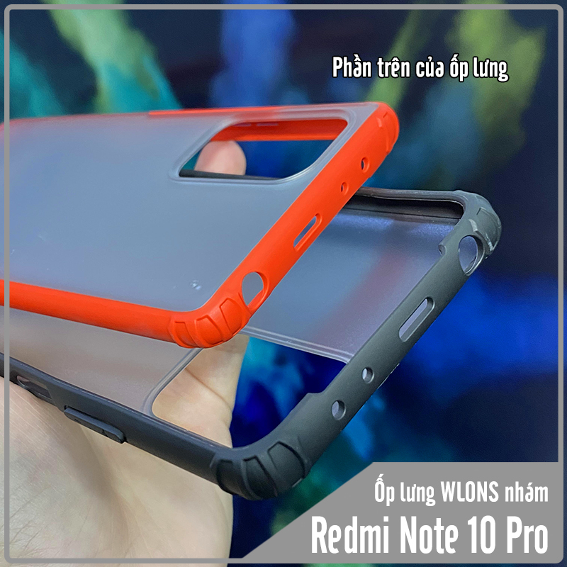 Ốp lưng chống sốc cho Xiaomi Redmi Note 10 Pro nhám viền màu