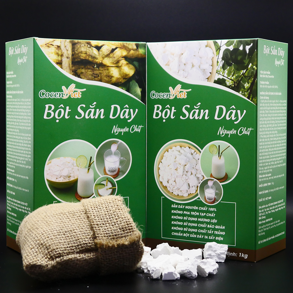 Bột Sắn Dây Nguyên Chất CocenViet, 1kg Bột Sắn Dây Ta Hải Dương Loại 1 Thanh Nhiệt Giải Độc Bổ Xung Dưỡng Chất Tăng Sức Đề Kháng Tốt Cho Sức Khỏe. Sản Phẩm Đã Kiểm Nghiệm An Toàn Thực Phẩm.