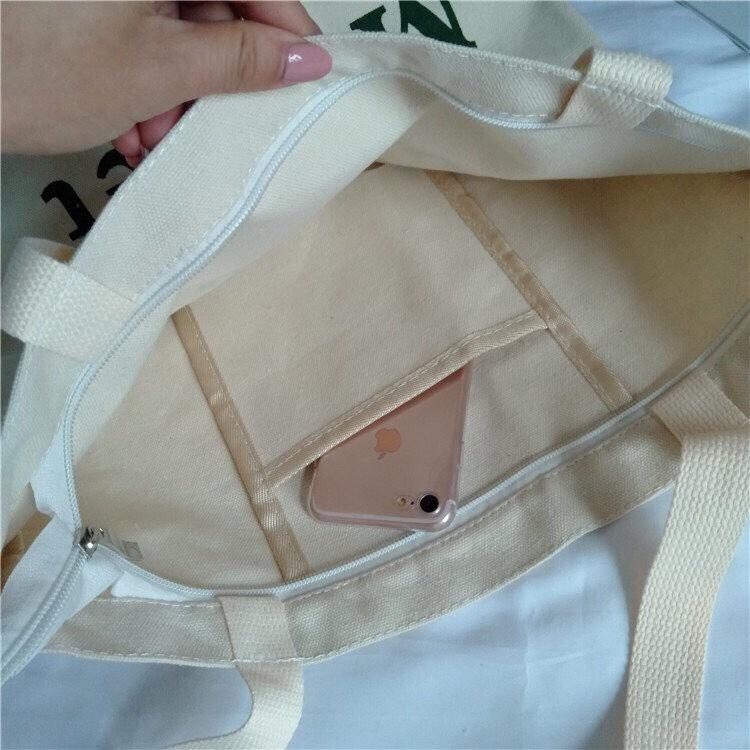 Túi tote , túi vải đựng đồ size A4 có khóa miệng Hàn Quốc cao cấp