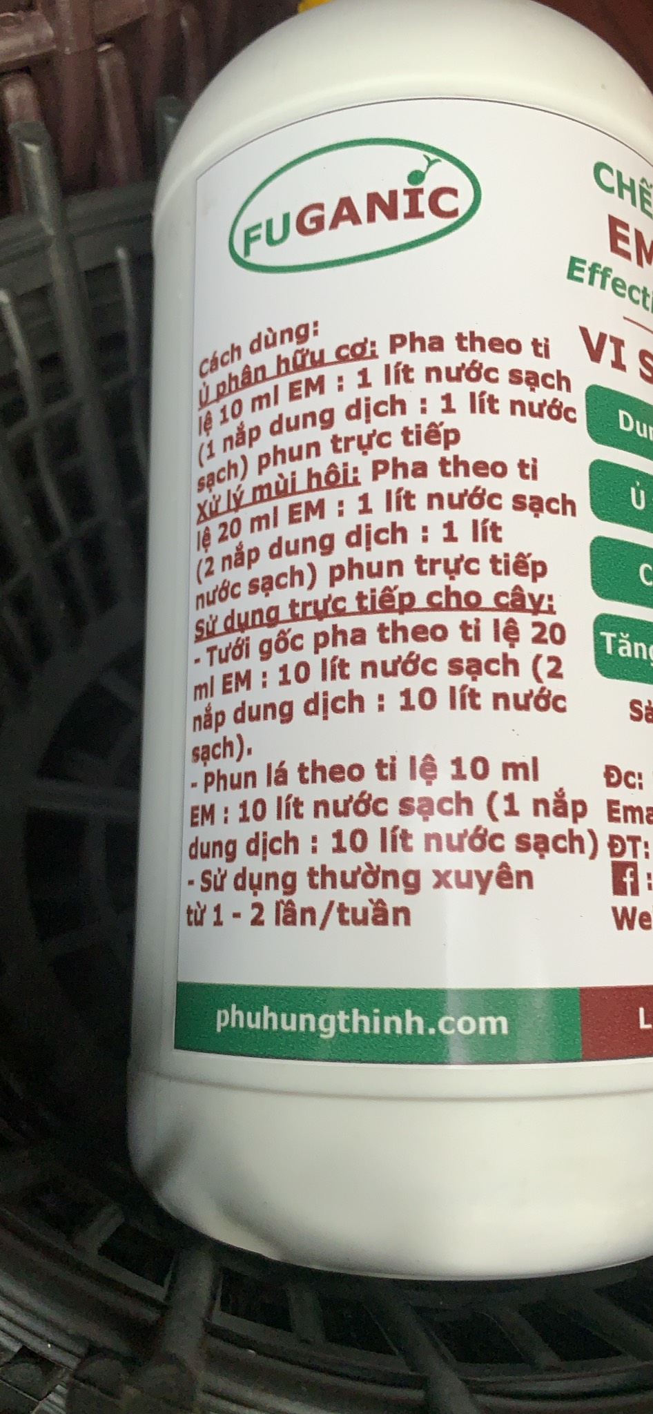 Chế phẩm men Gốc EM Fuganic bình 1 lít