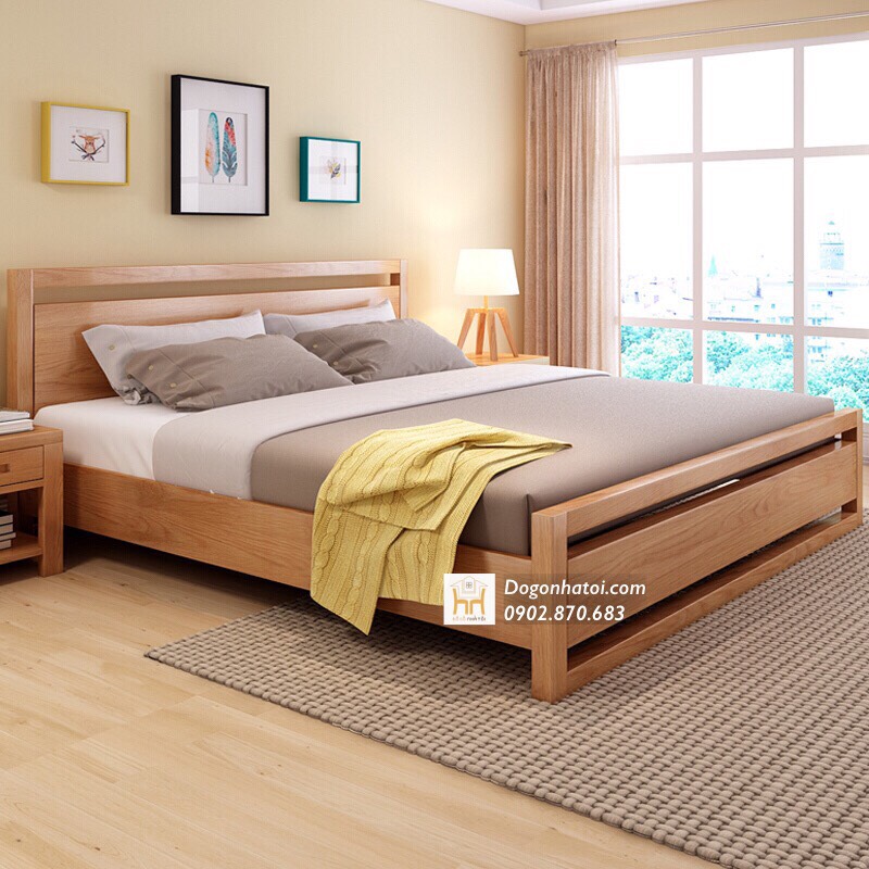 GIƯỜNG NGỦ GỖ TỰ NHIÊN CHẤT LƯỢNG CAO GN-517