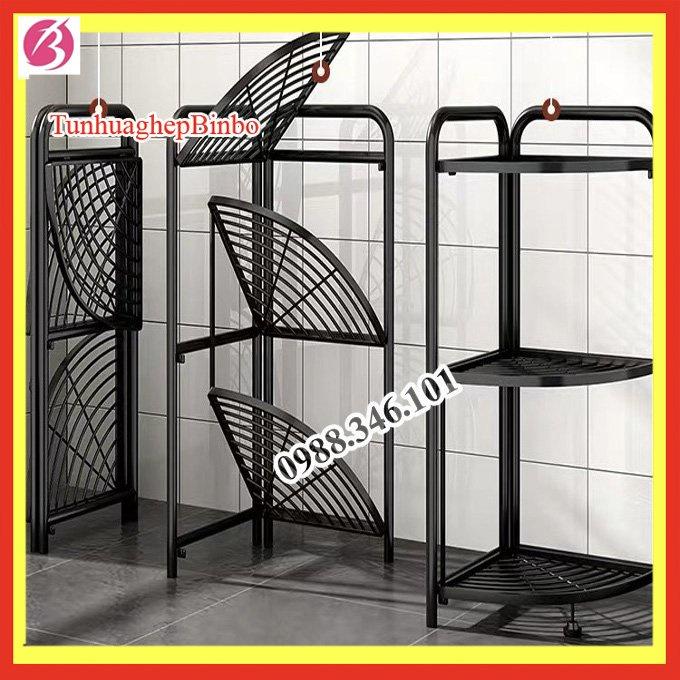 Kệ Xếp Mở Góc Tường ️ Siêu Hot ️ Kệ Góc Tường Thép Carbon Mạ Sơn Tĩnh Điện 3-4 Tầng