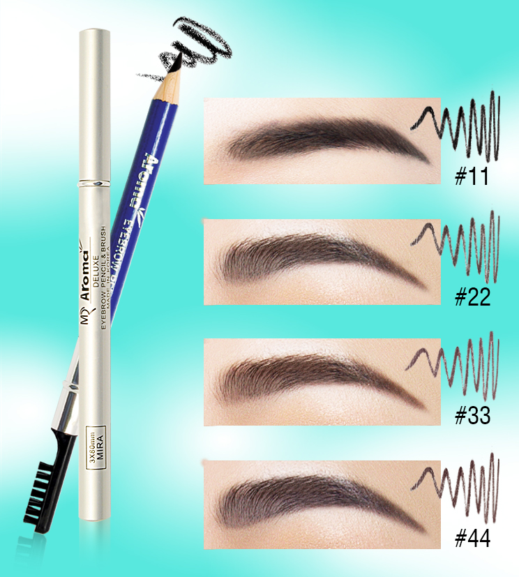 Chì vẽ mày sắc nét Aroma Eyebrow Pencil Hàn Quốc No.33 Brown tặng kèm móc khoá